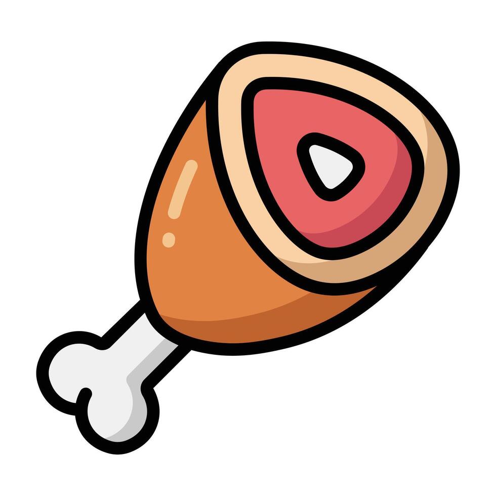 Illustration of a meat leg vector