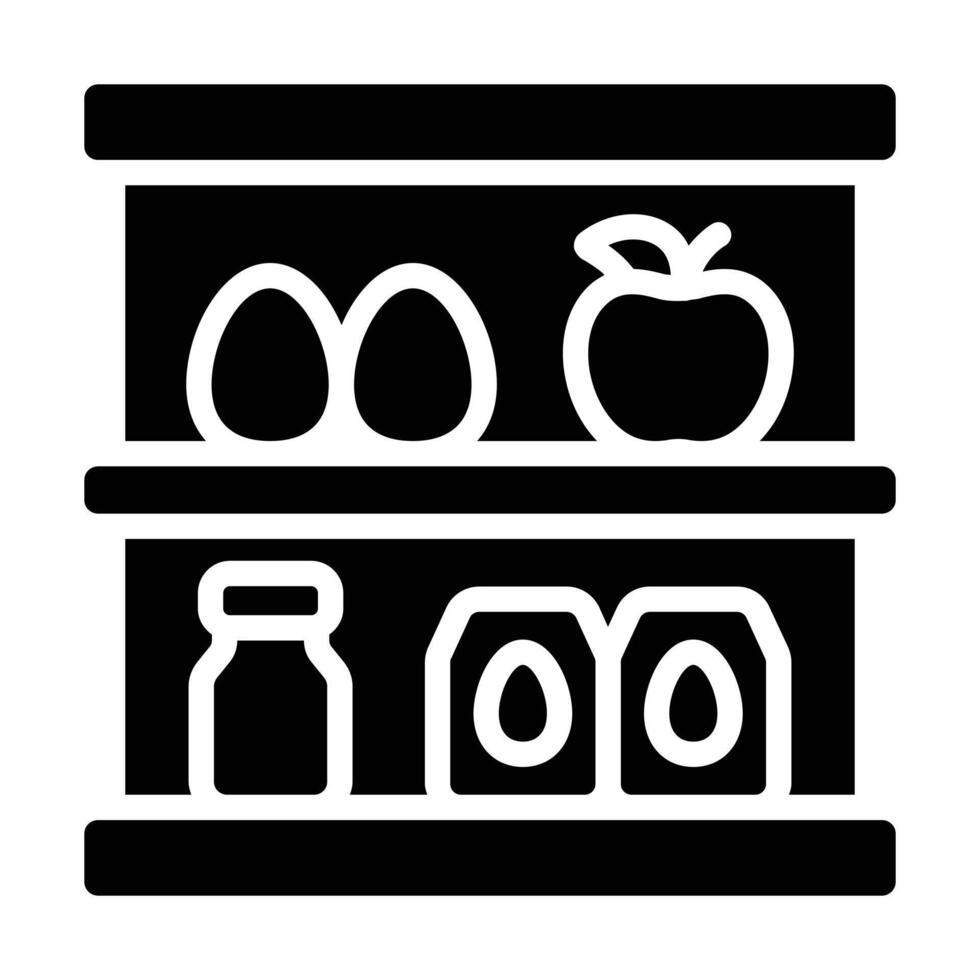 Simple Product Shelf glyph icon. The icon can be used for websites, print templates, presentation templates, illustrations, etc vector