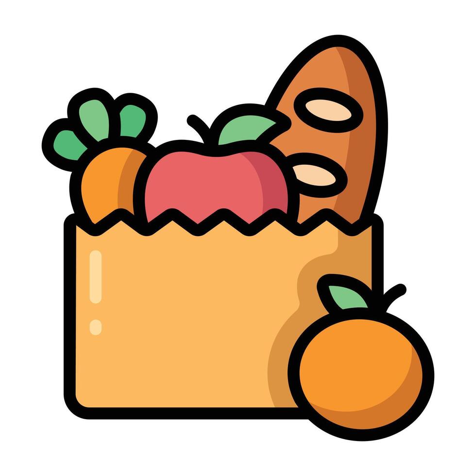 Simple Grocery colorful icon. The icon can be used for websites, print templates, presentation templates, illustrations, etc vector