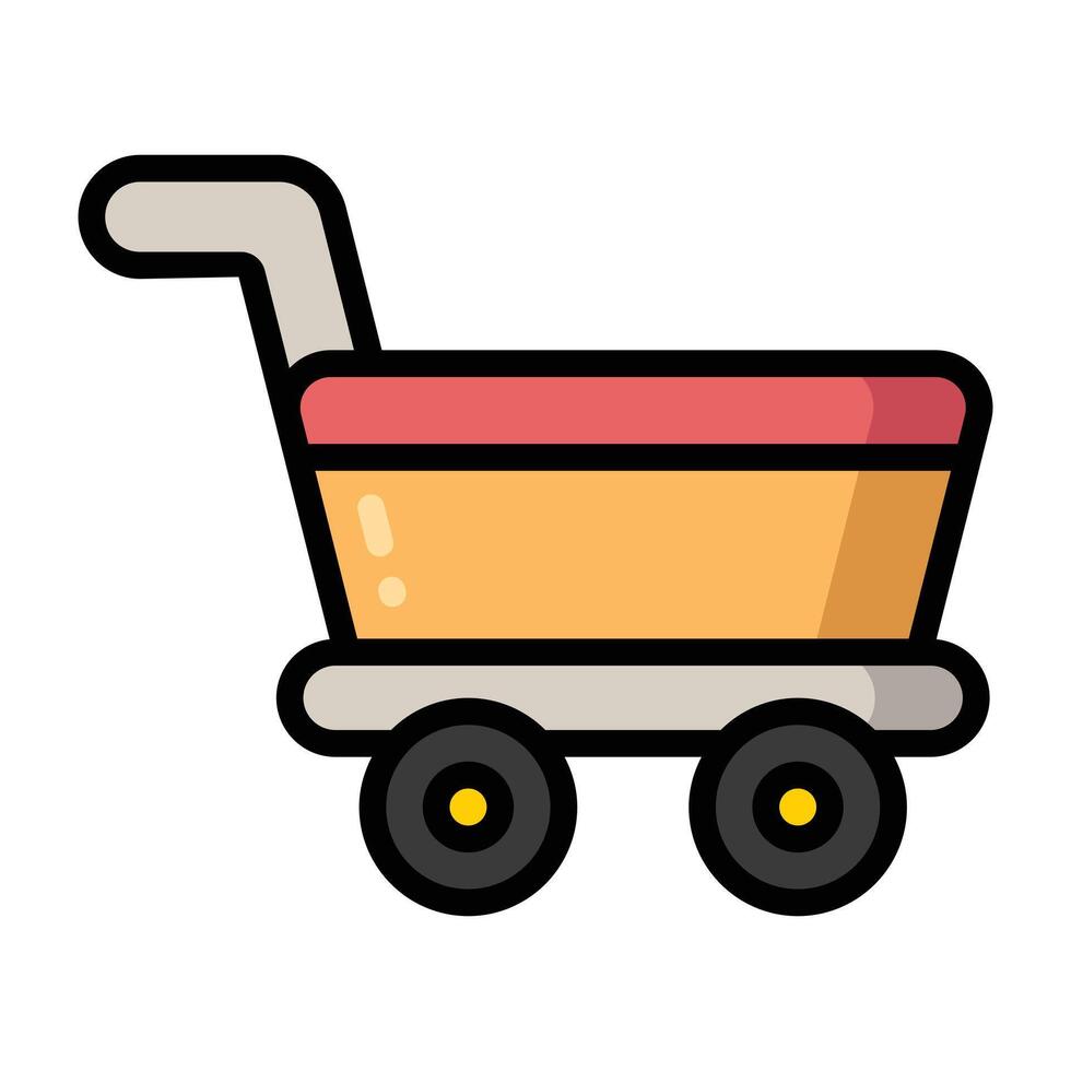 Simple Shopping Cart colorful icon. The icon can be used for websites, print templates, presentation templates, illustrations, etc vector