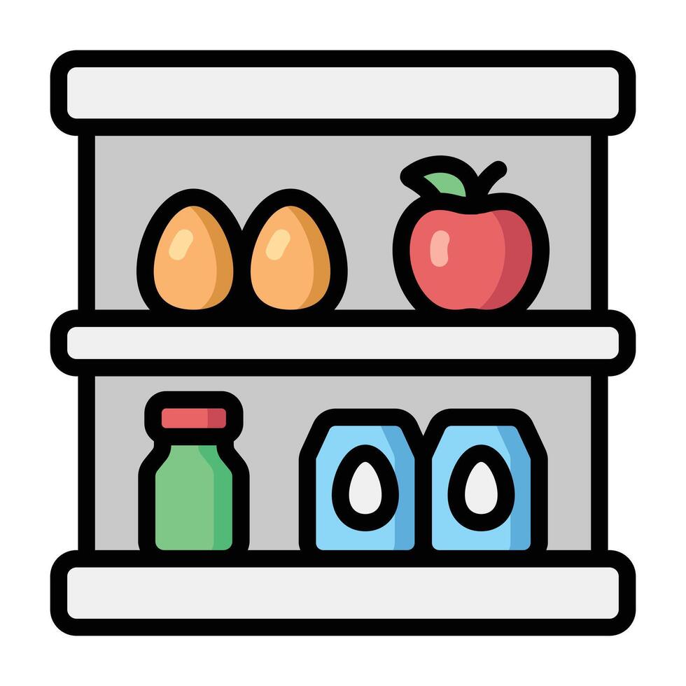 Simple Product Shelf colorful icon. The icon can be used for websites, print templates, presentation templates, illustrations, etc vector