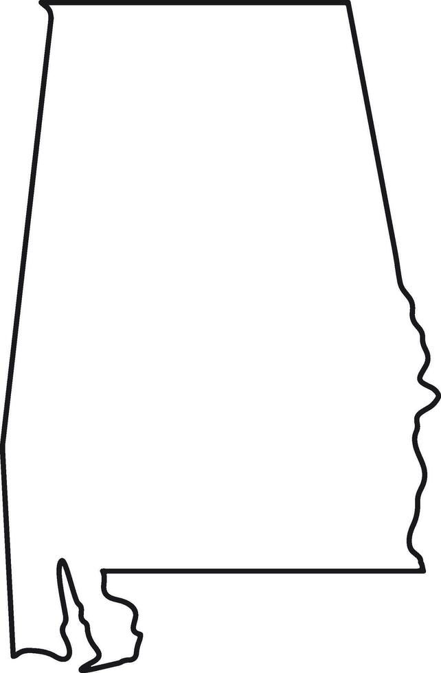Outline map of the state of Alabama in the USA vector