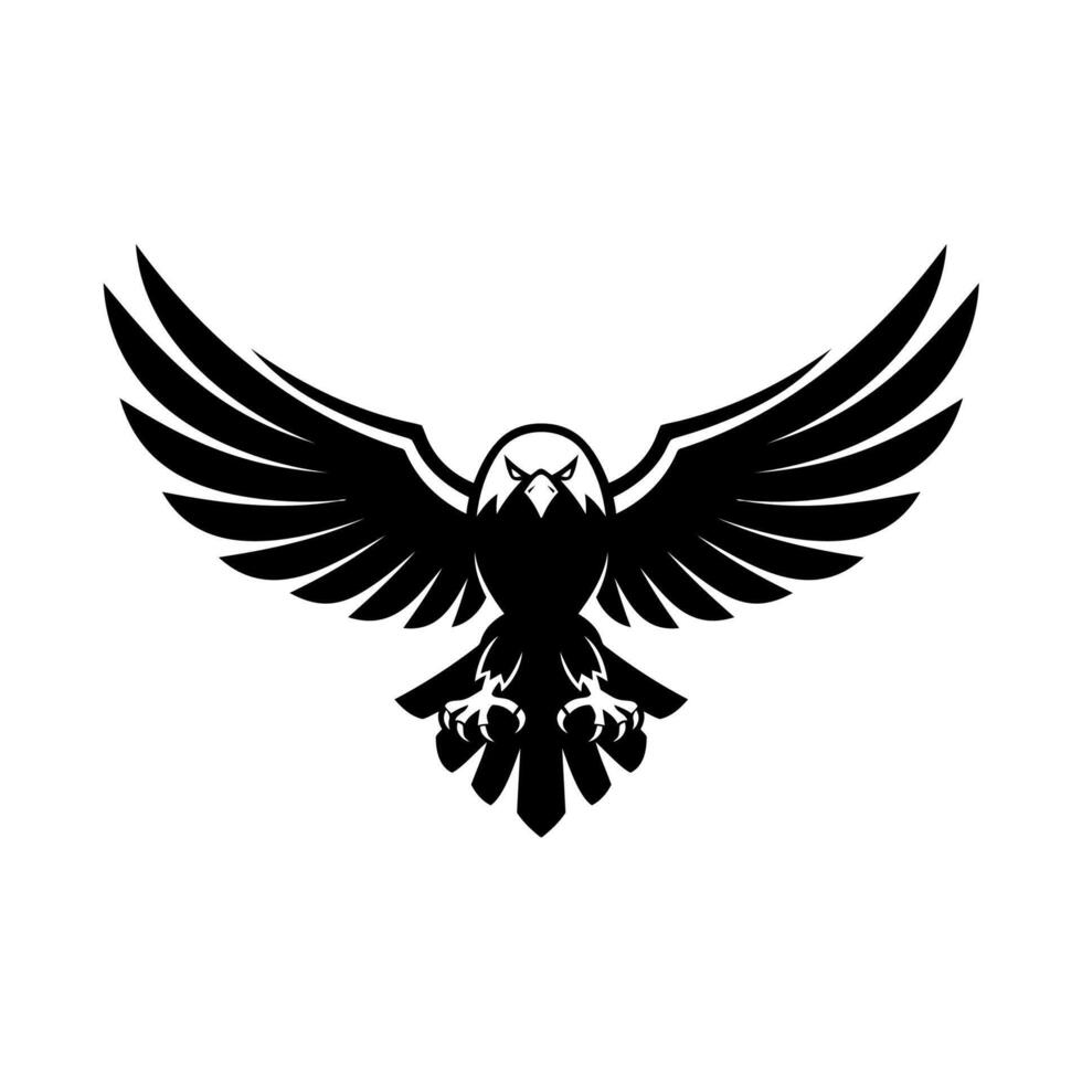 Classic black eagle with outstretched wings vector