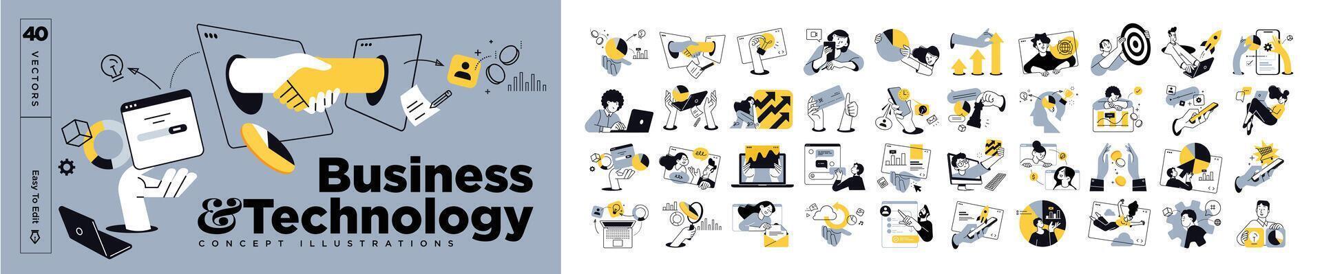 Business and technology cover vector
