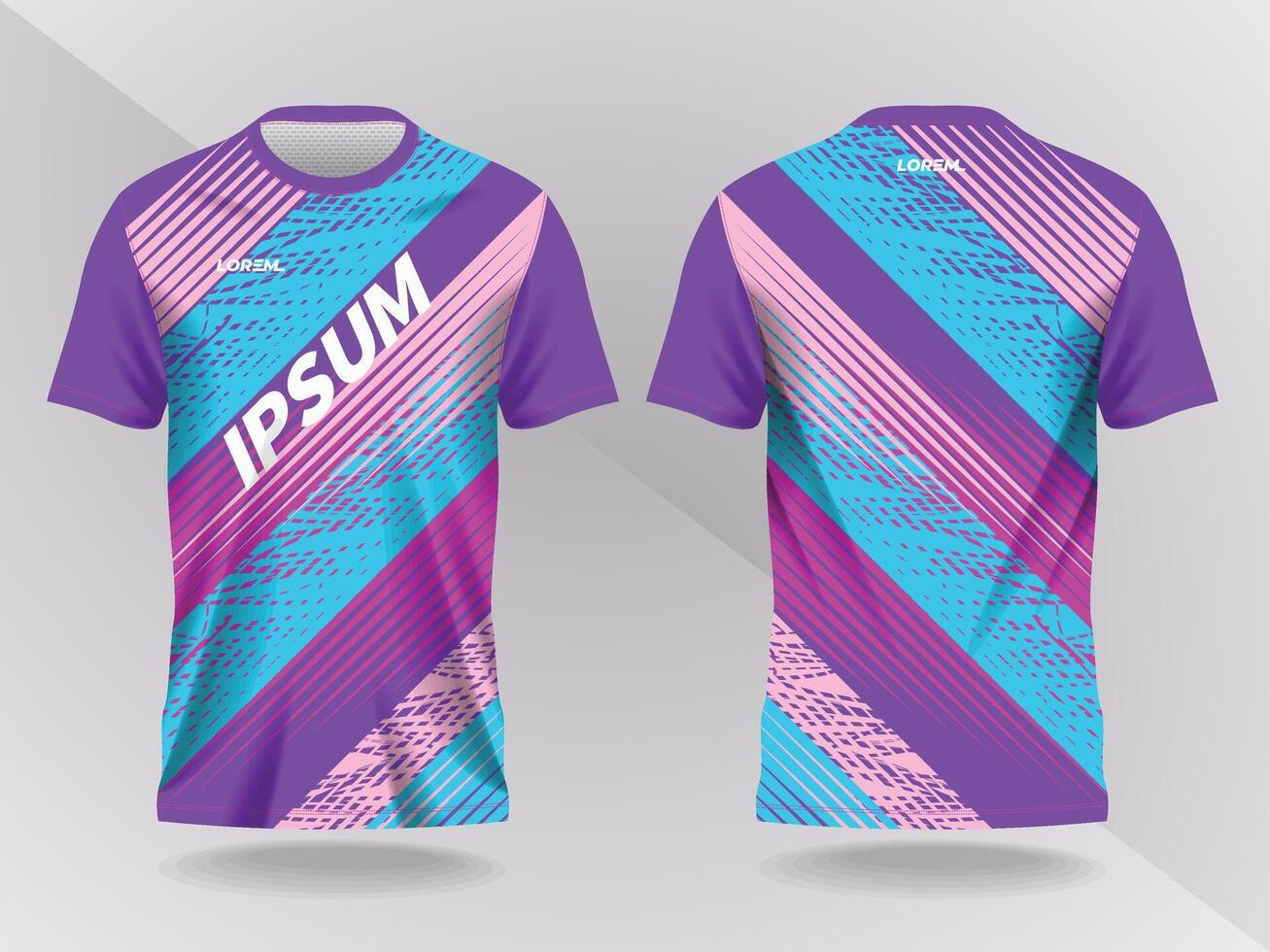 Purple and blue sports shirt design vector