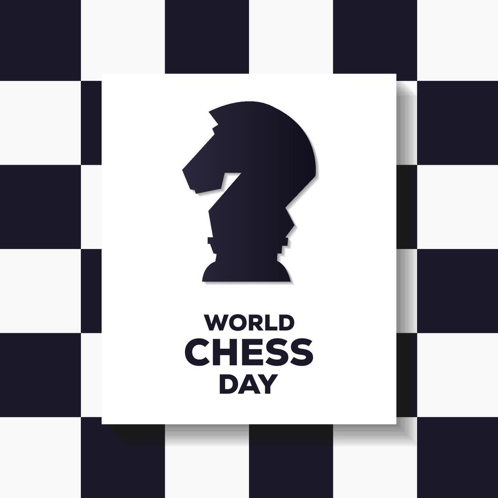illustration design for world chess day in flat style vector