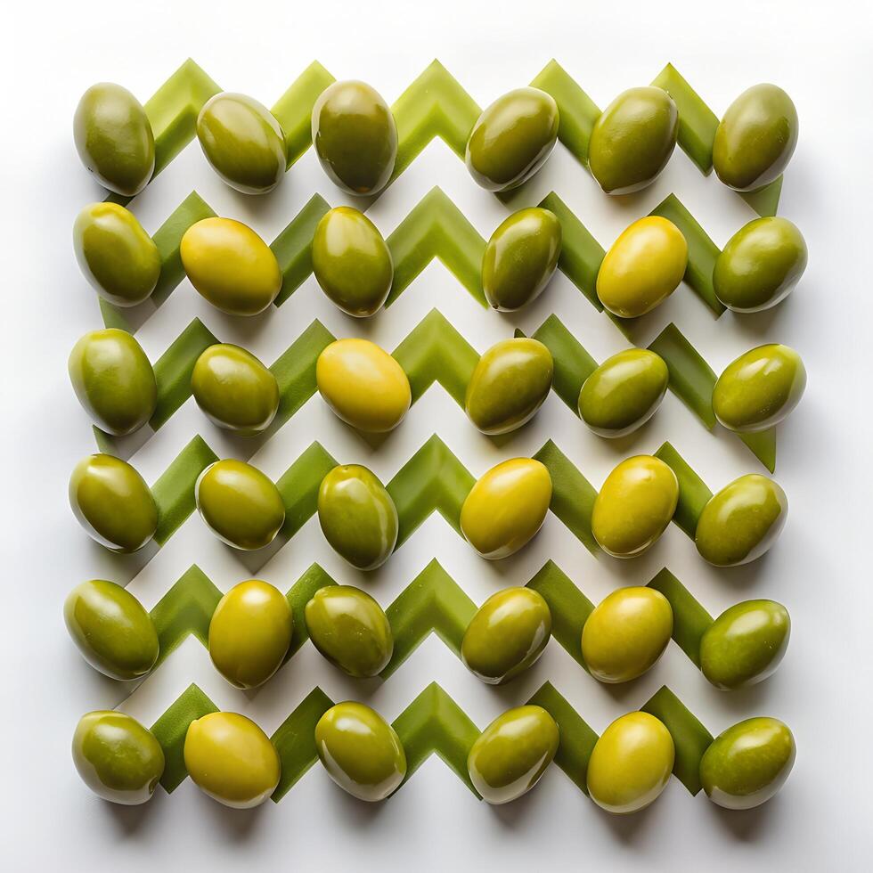 Green Olives Minimalist Geometric Food Photo