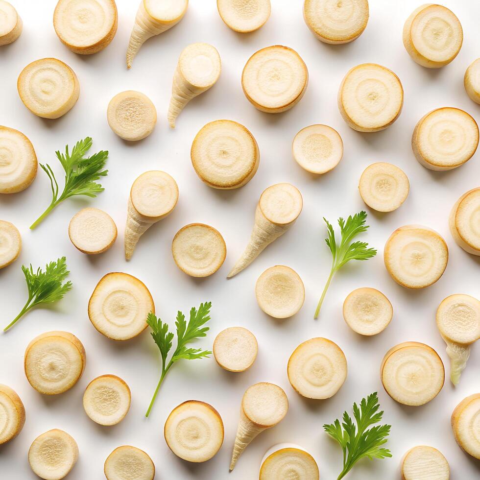 Parsnip Slices Minimalist Geometric Food Photo