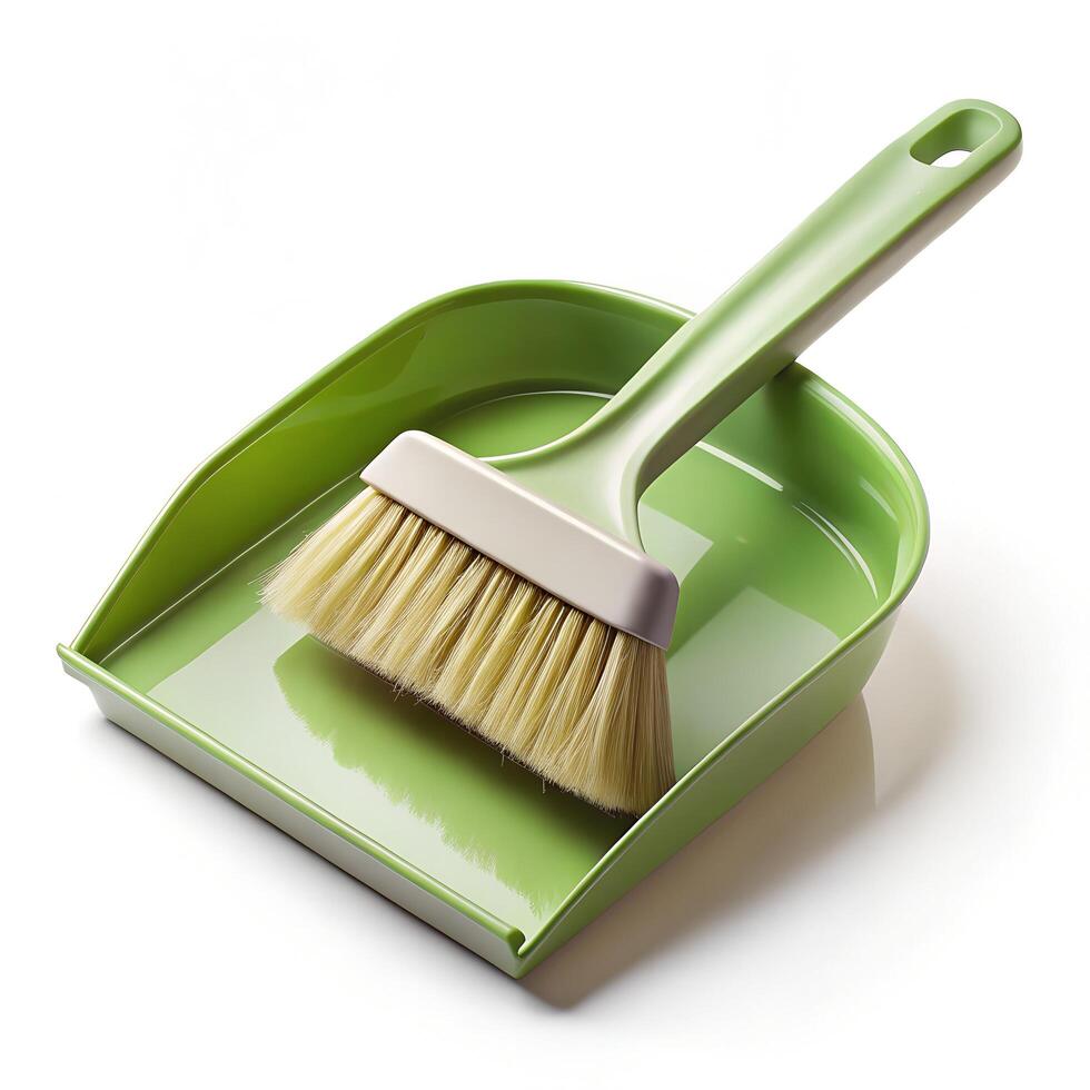 Dustpan with Brush Photo on White Background