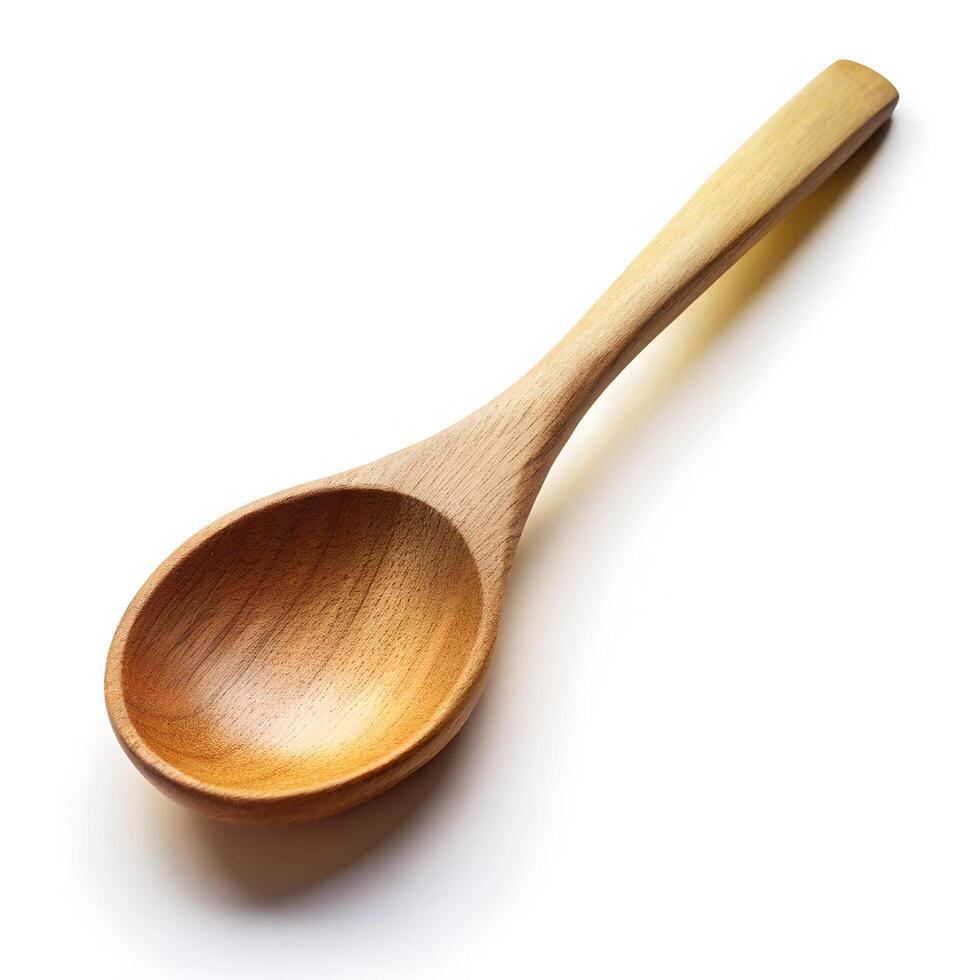 Wooden Spoon Photo on White Background