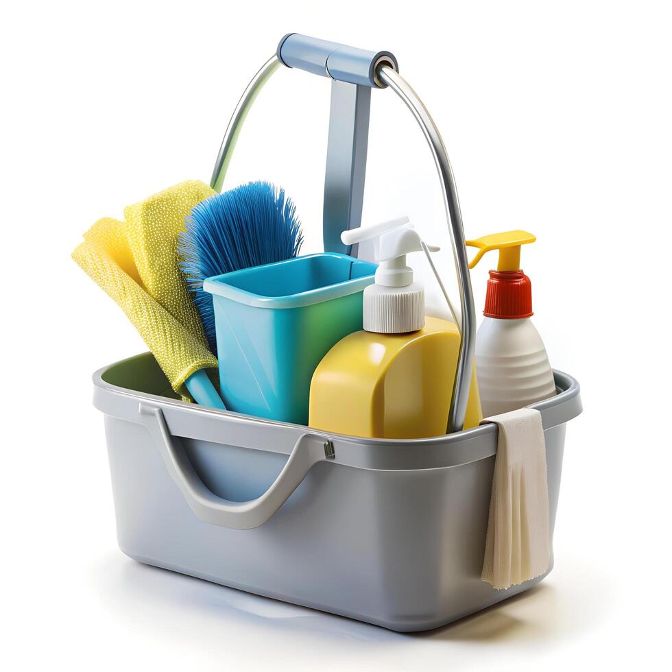 Empty Cleaning Caddy Photo on White Background