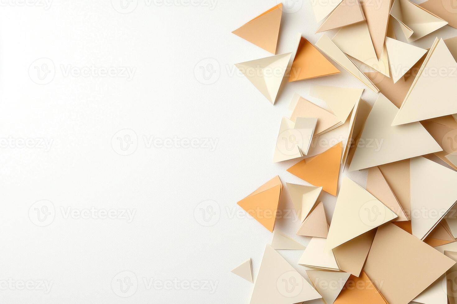 paper triangles on white background photo