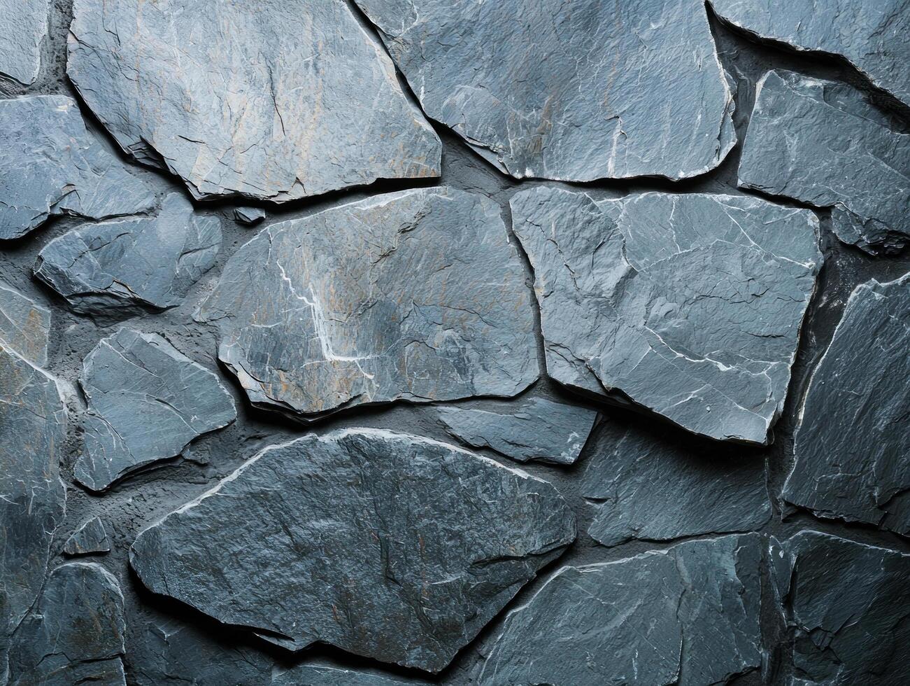 a stone wall with many different shapes and sizes photo