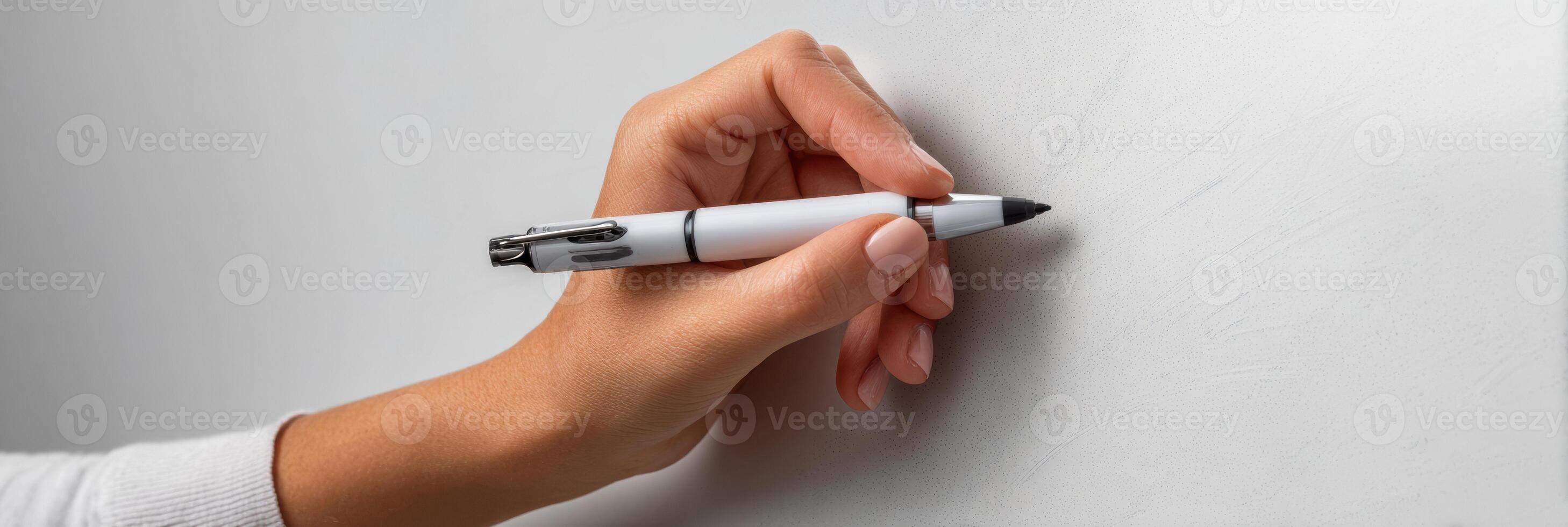 Teacher Demonstrating Writing on a Clean Whiteboard During a Classroom Session in an Educational Setting photo