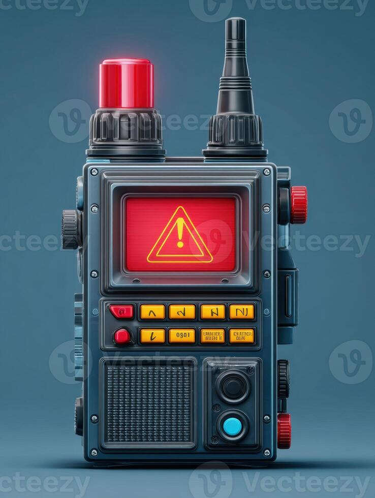 Emergency Radio Transmission Displaying Alert UI for Urgent Communication in a Digital Format photo