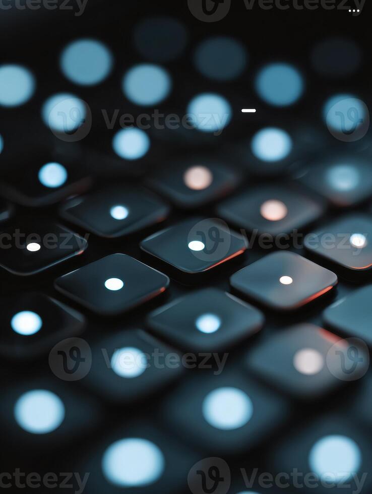 Typing Dots Illuminate a Dark Chat Screen Interface Creating an Atmosphere of Anticipation for a Message Response photo