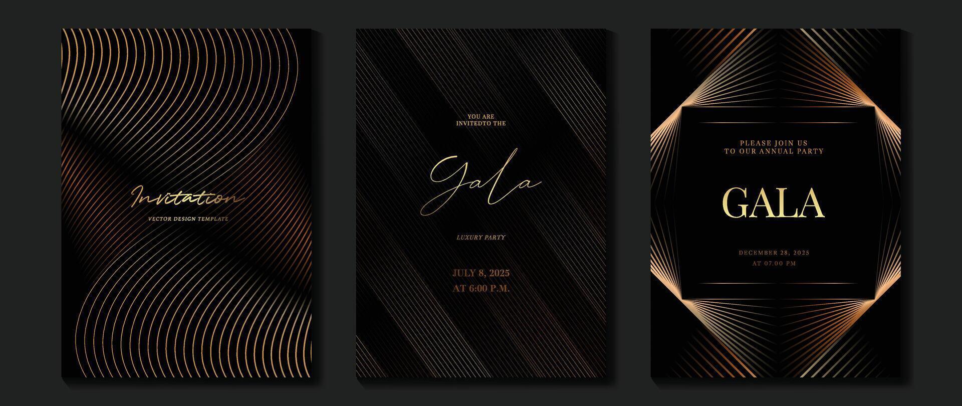 Elegant black and gold gala invitation vector