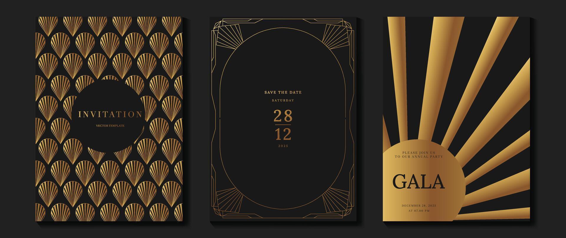 Elegant gala invitation designs vector