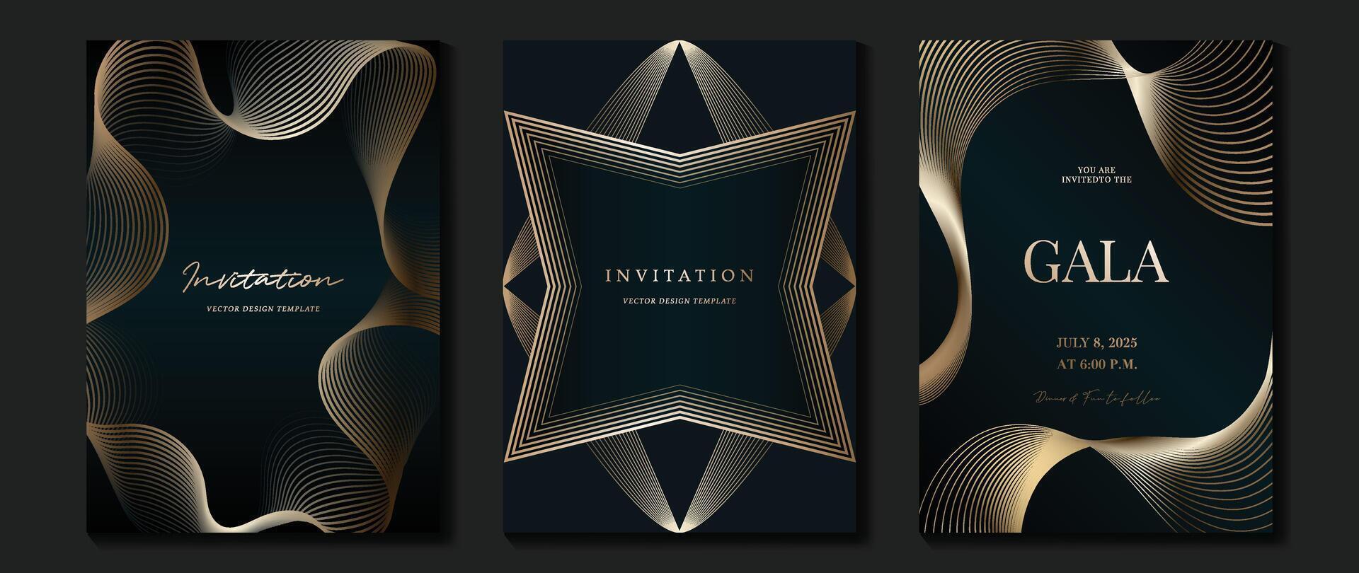 Elegant invitation designs for events vector