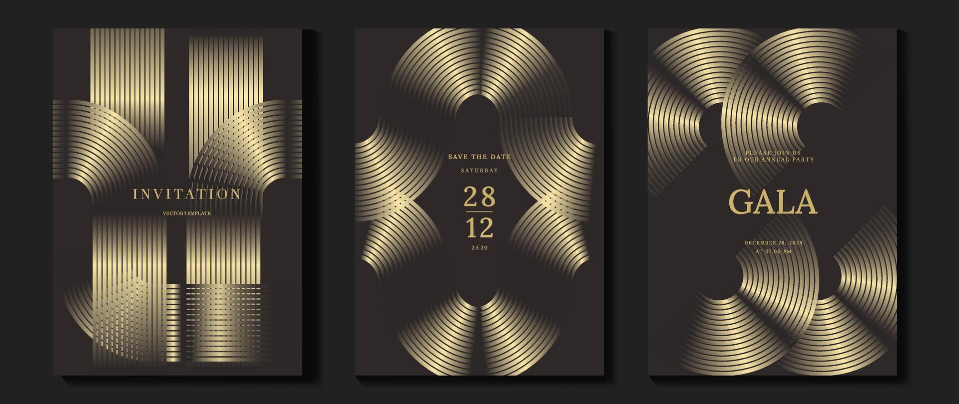 Gala invitation design with gold accents vector