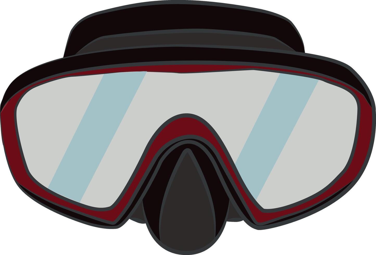 Snorkel , snorkel mask diving gear swimming equipment underwater activity summer vacation holiday trip vector