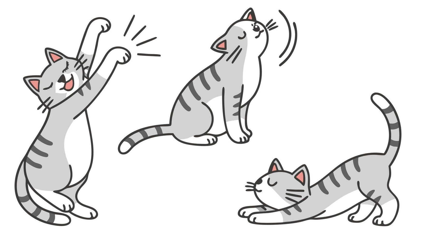 A cartoon cat is jumping up and down vector
