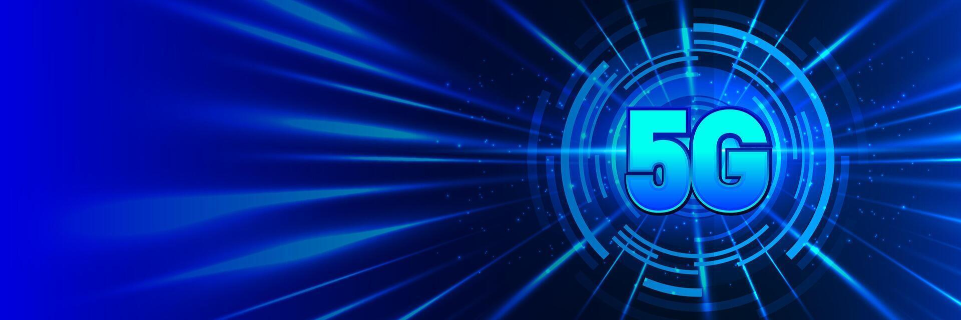 5G technology graphic with blue background vector