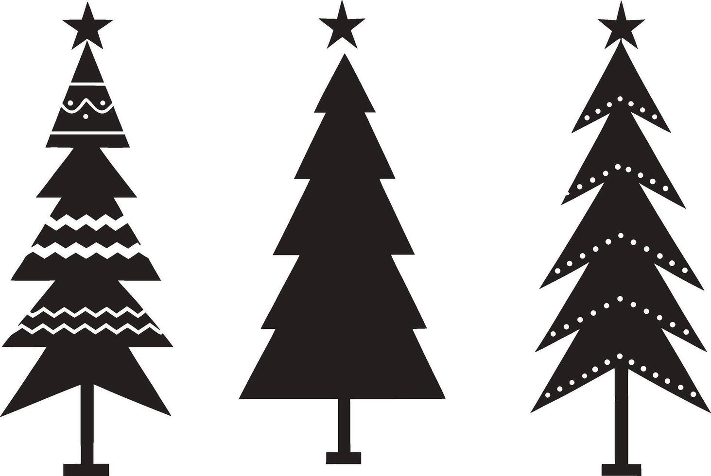 Minimalist Holiday Tree Silhouette Collection vector