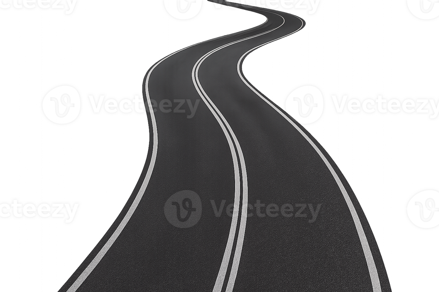 Windy asphalt road transparent png