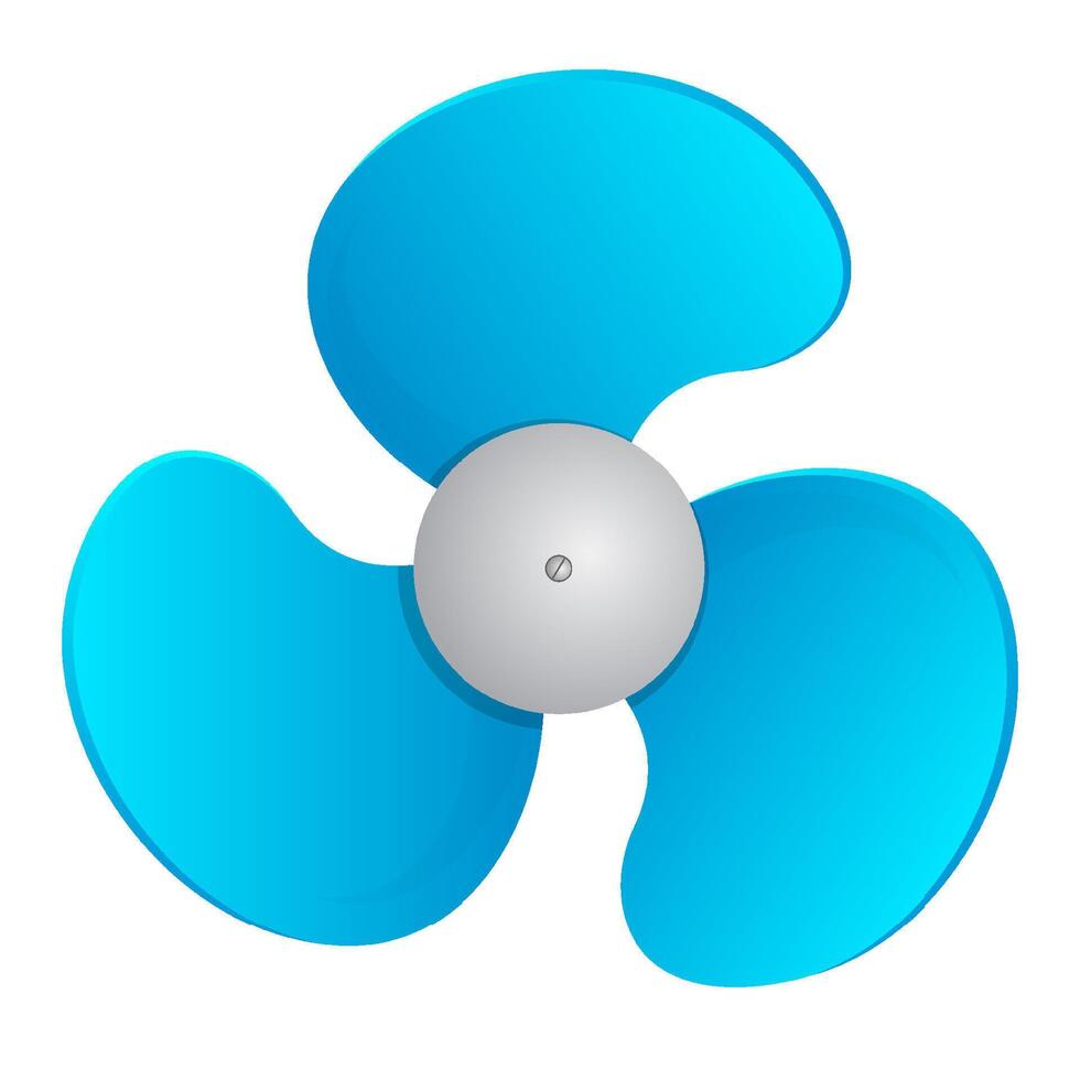 Fan propeller blades. Rotation of three bladed vector