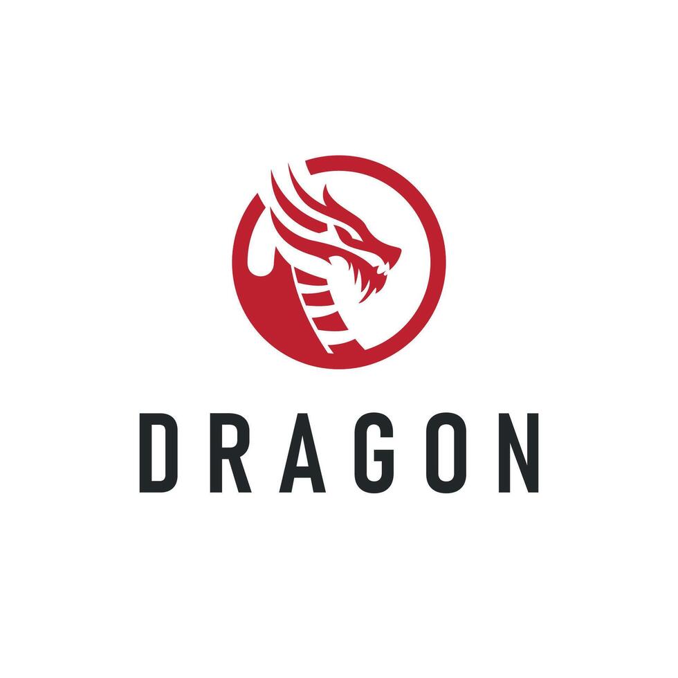 dragon logo design legend with vintage concept old minimalist simple templet vector