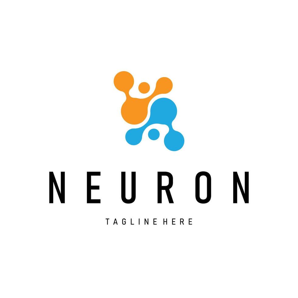 neuron logo design cell silhouette neuron symbol template vector
