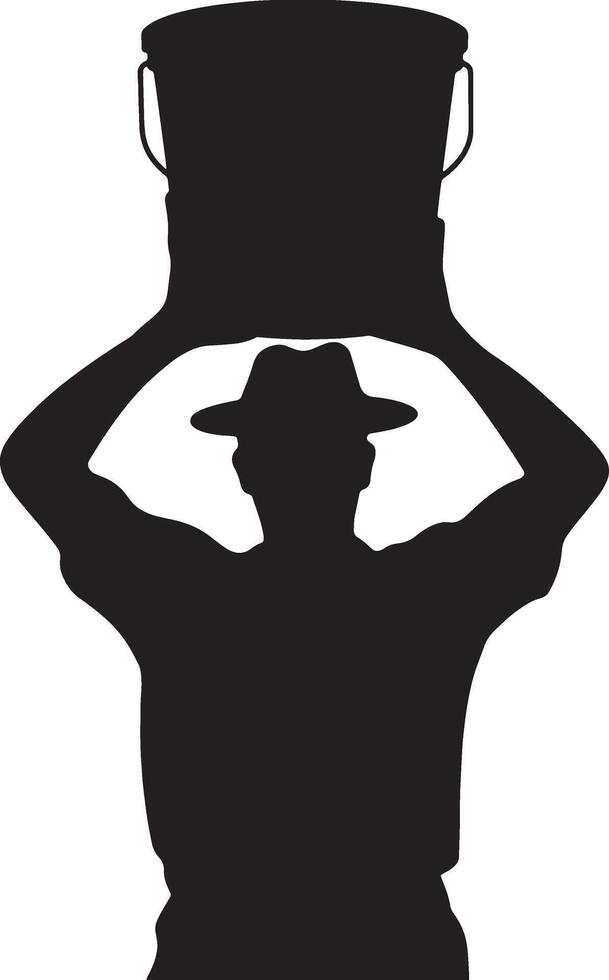 Water Bucket silhouette line art design illustration vector