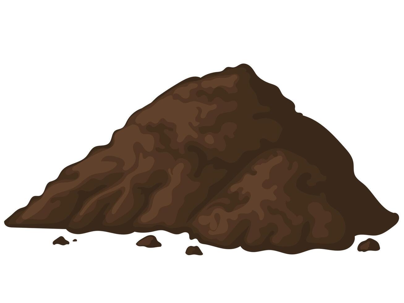 Pile of soil, land for agriculture cartoon style vector