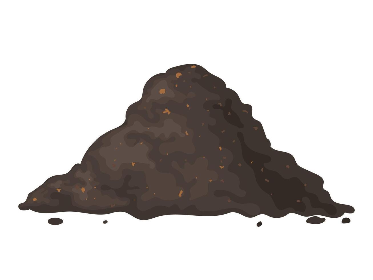 Big heap of organic compost, fertile soil for gardening vector