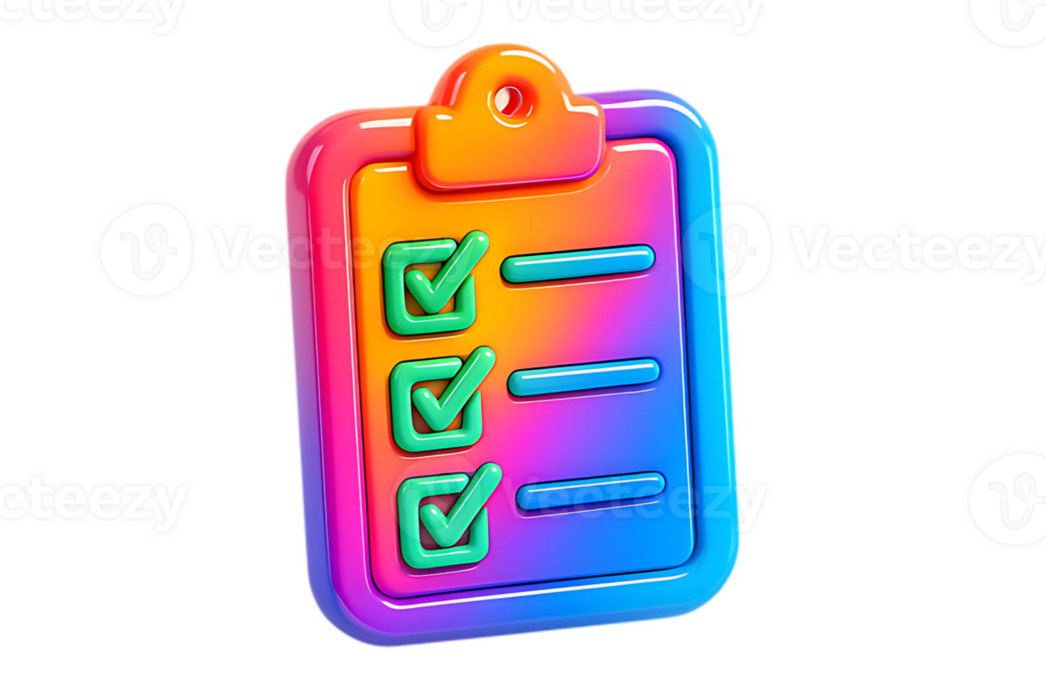 Bright 3D icon To Do List with Check Marks png