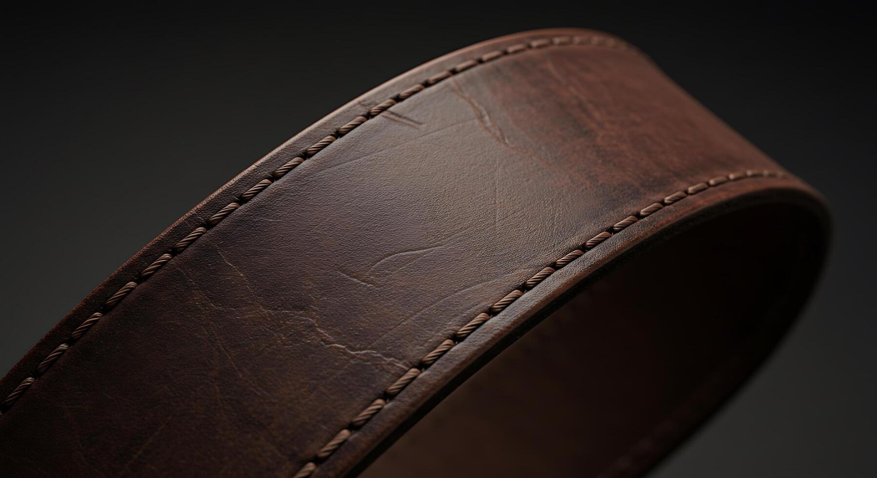 Aged Leather Craftsmanship The Story In Each Stitch Deep Brown Leather Beauty Handcrafted Leather Detail Timeless Leather Texture A Legacy Of Leather Whispers Of The Workshop Brown Leather Elegance photo