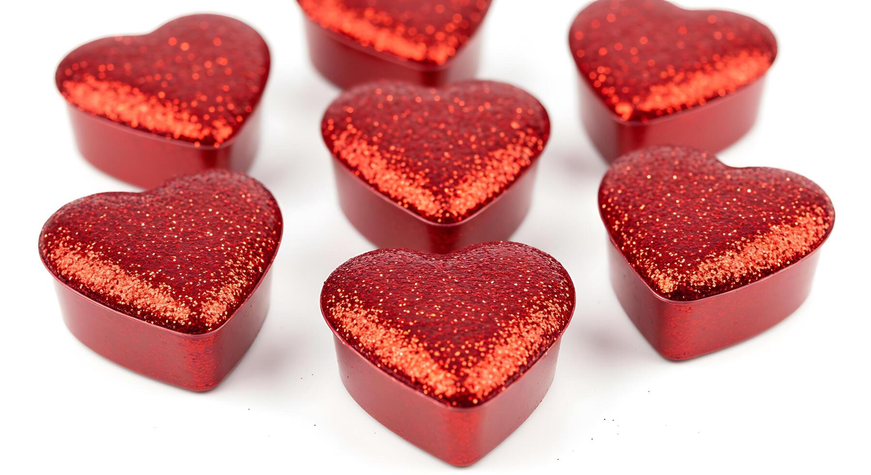 Sparkling Red Heart Boxes A Festive Valentines Day Arrangement photo