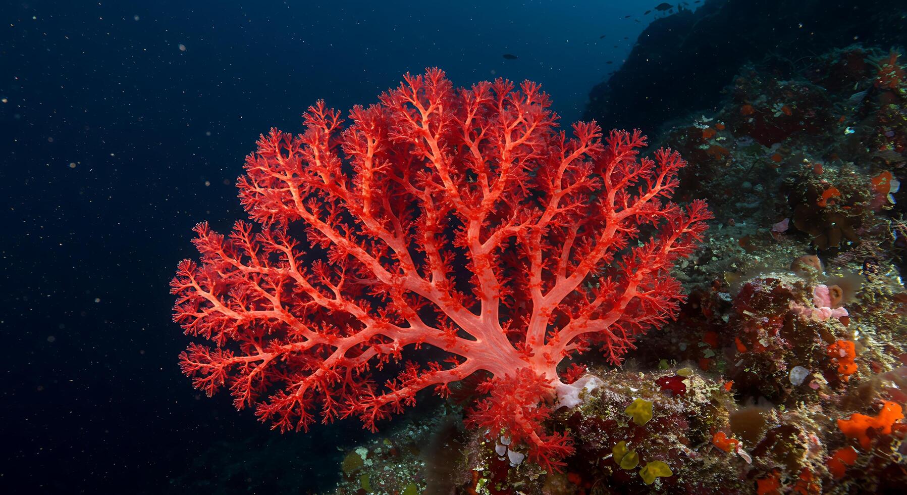 Crimson Coral Oceans Deep Red Embrace photo