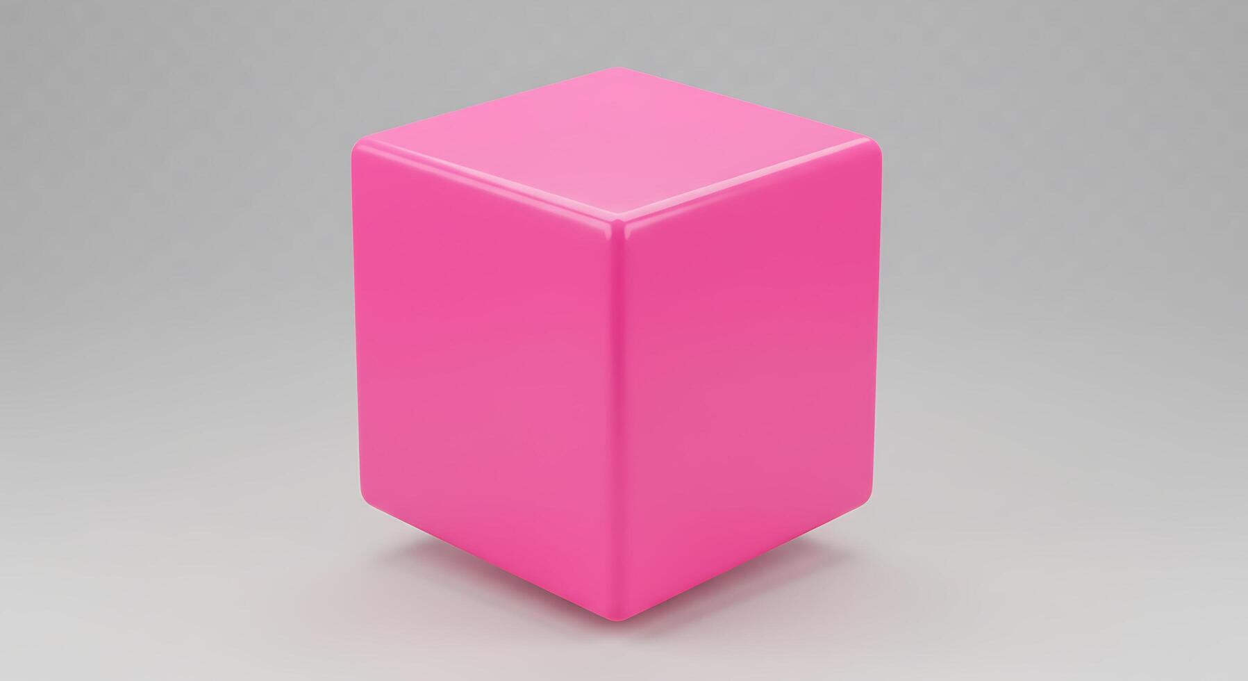 Vibrant Pink Cube A 3D Rendered Geometric Form photo
