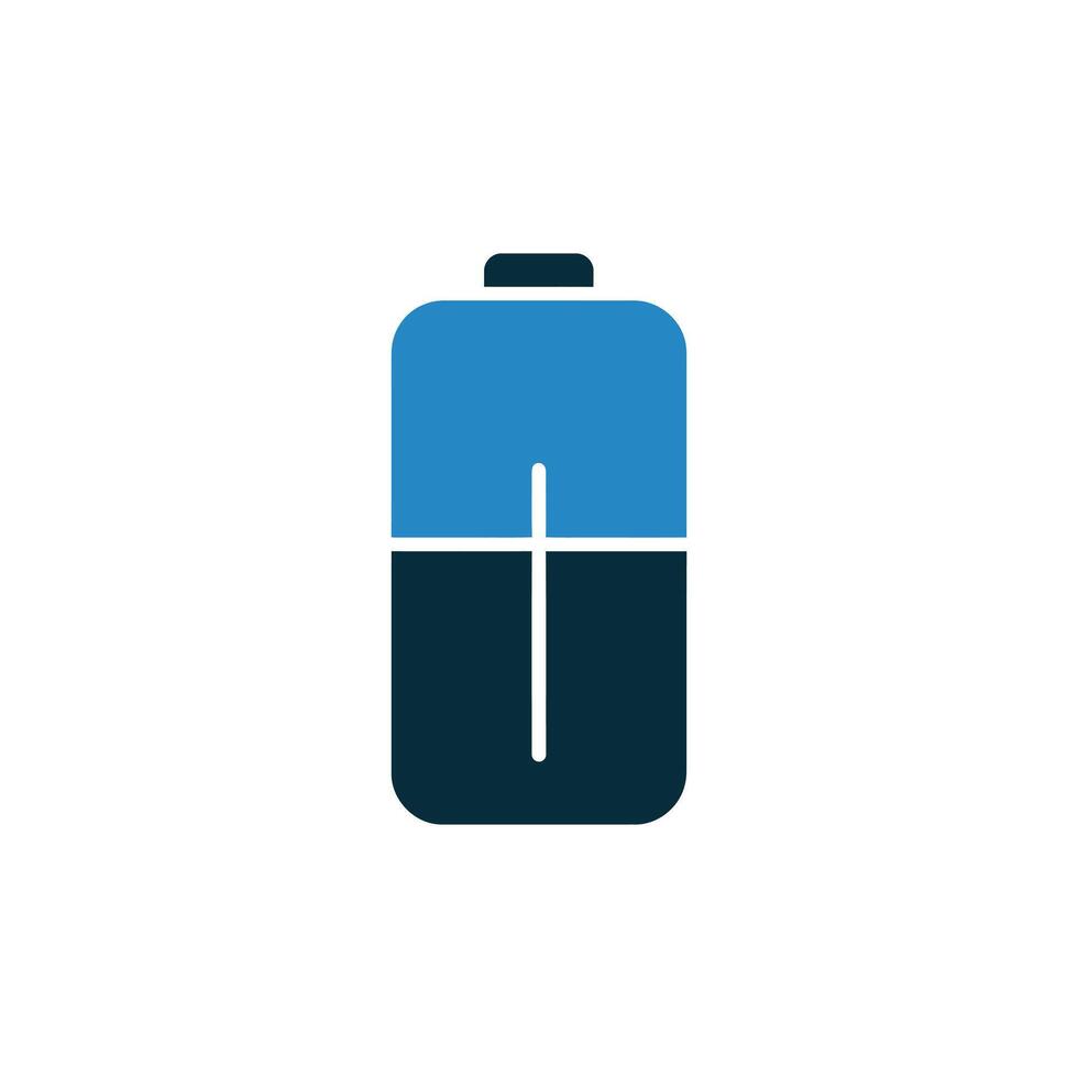 Minimal Flat Design Battery Icon Isolated on White Background. Modern for Business, App, Web UI and Digital Projects vector