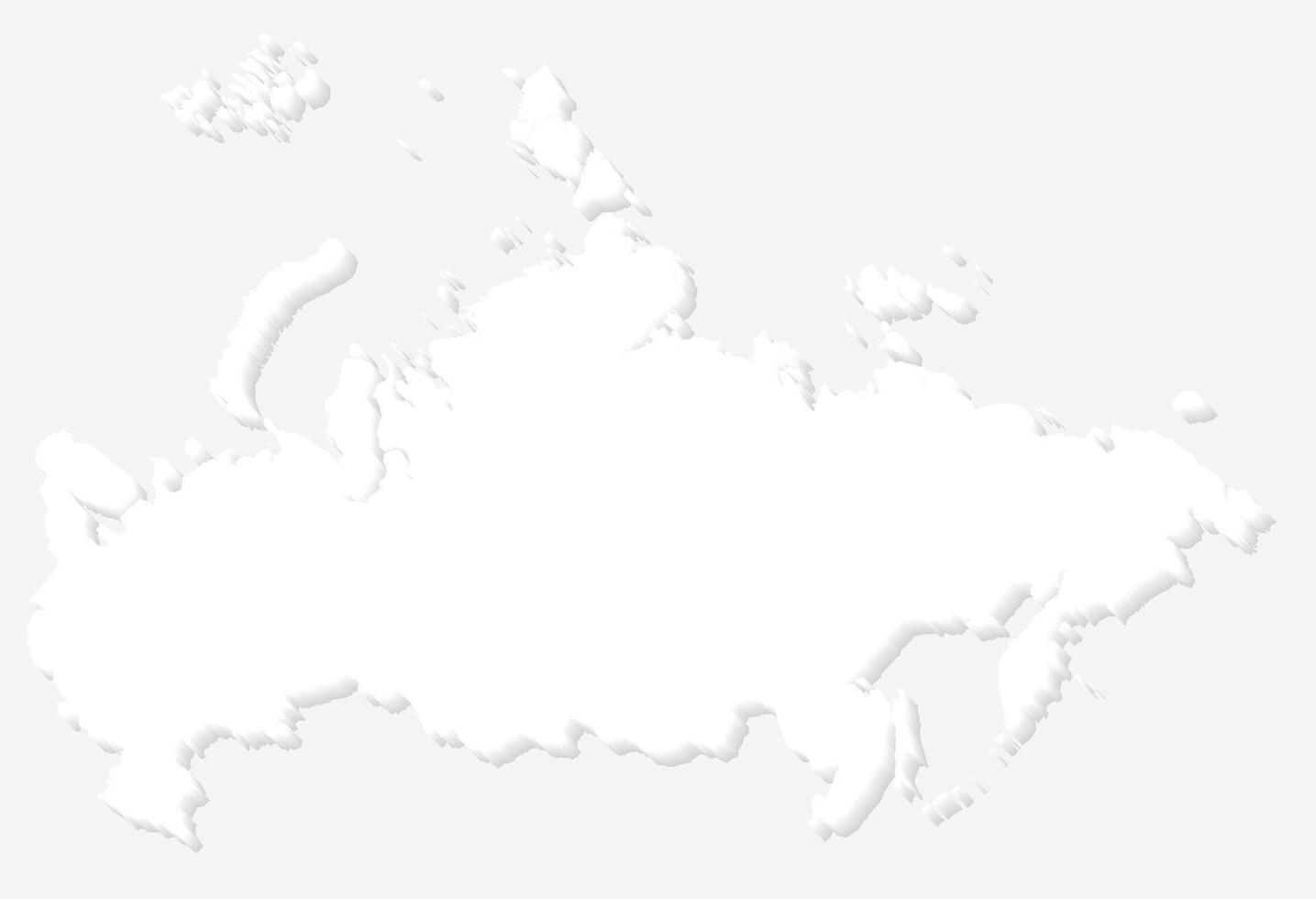 3D White Silhouette Russia Map Europe Country vector