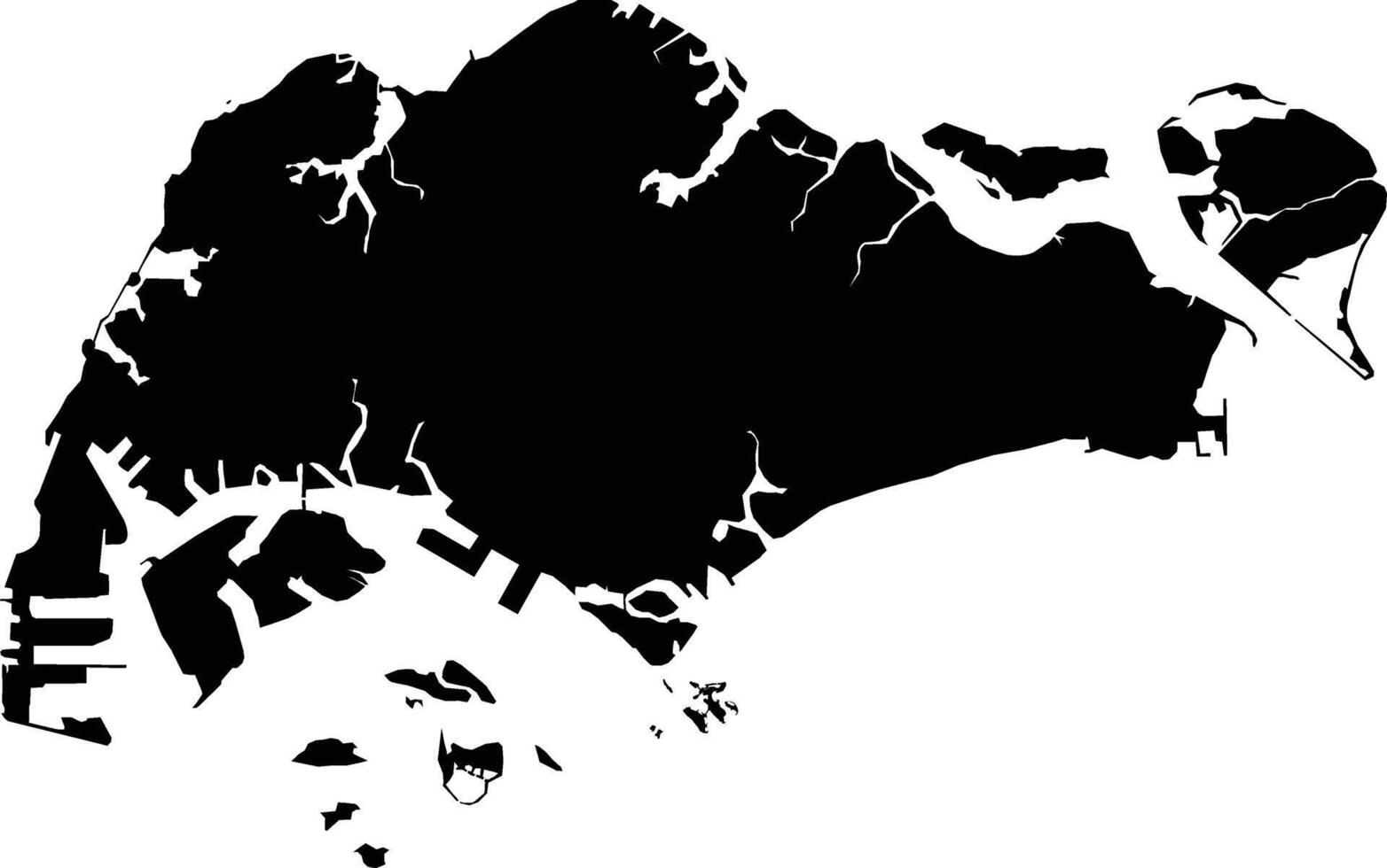 Black Silhouette Singapore Map Asian Country vector
