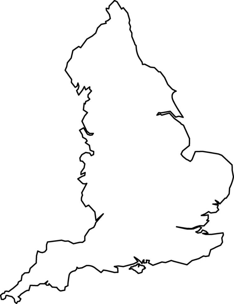 Black Outline England Map Europe Country vector