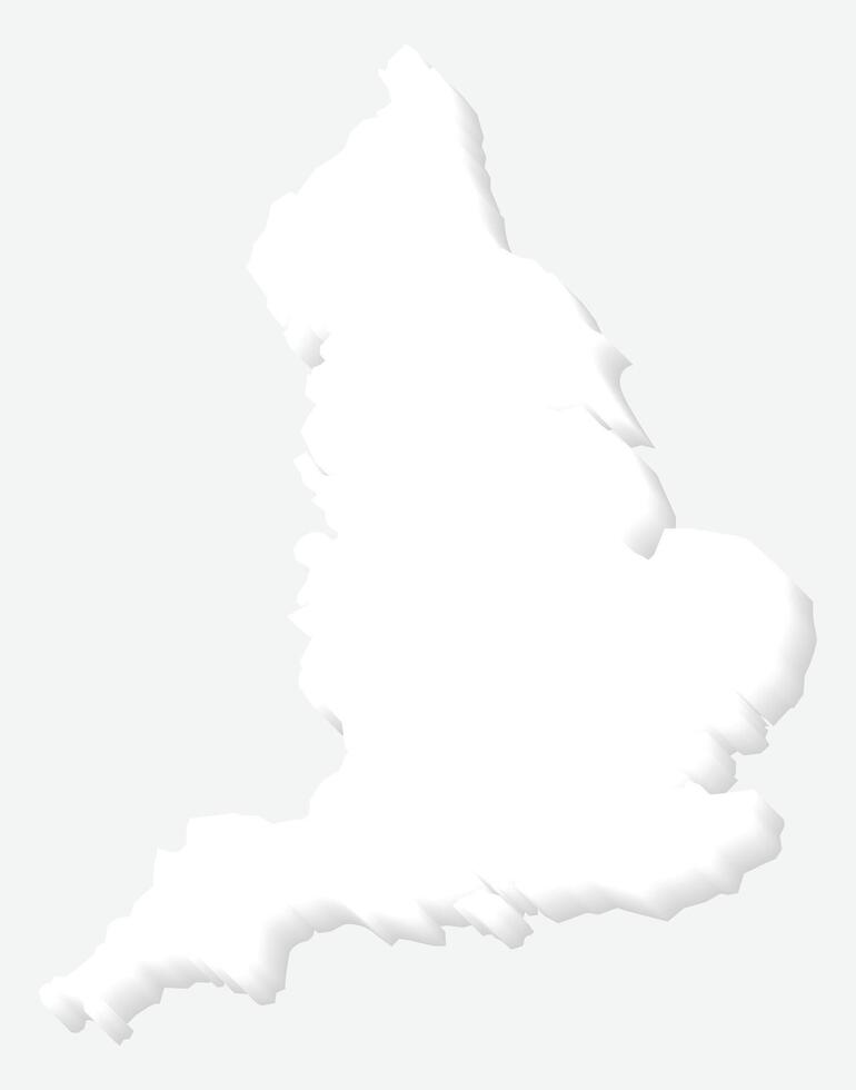 3D White Silhouette England Map Europe Country vector