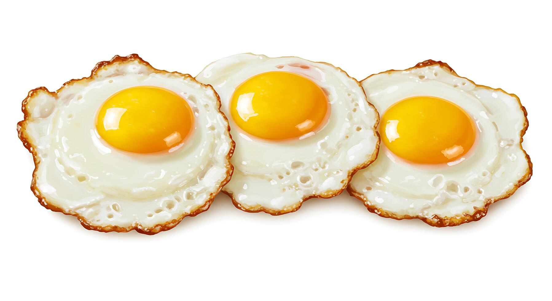 Three Perfectly Fried Eggs A SunnySide Up Delight photo