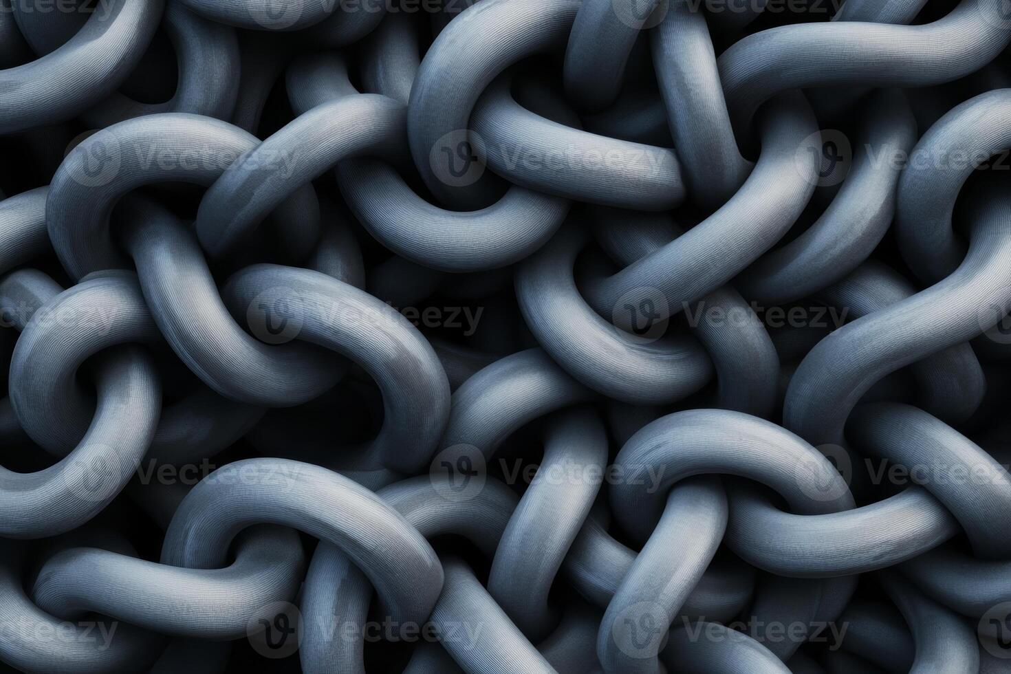 Rustic metal chains intertwined in a complex pattern on a dark background showcasing strength and durability in industrial design photo