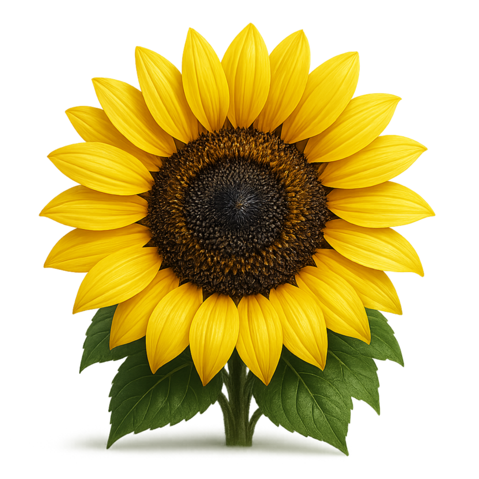 Radiant Sunflower Bloom Simple Compose Yellow Petals Natural Floral Beauty png