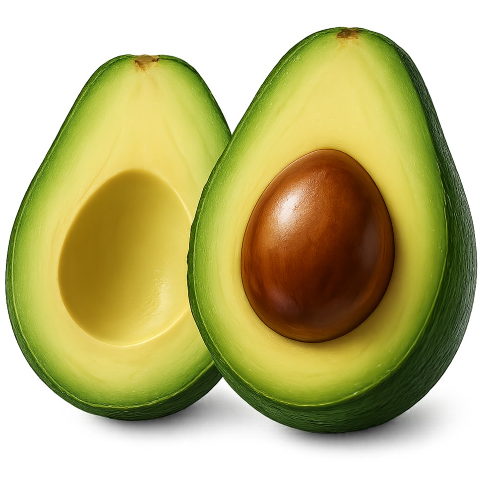 Realistic Avocado Halves Simple Compose Fresh Green Fruit Healthy Food png