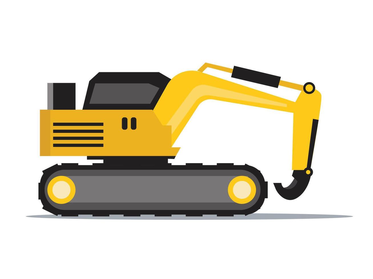 Cartoon style yellow excavator vector